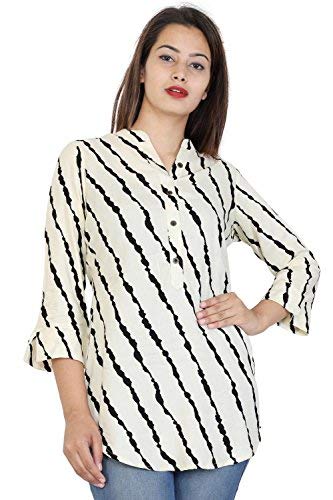 bright cotton women's short kurti (off white)