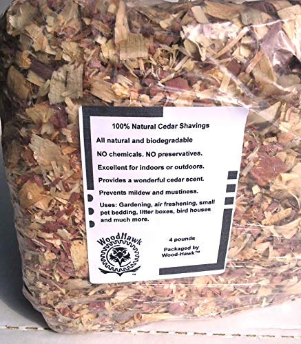 Amish Aromatic Red Cedar Wood Shavings. 100% All Natural. 8 lbs or 4 lbs of Shavings/Curls. Made in The USA! (4 lbs)