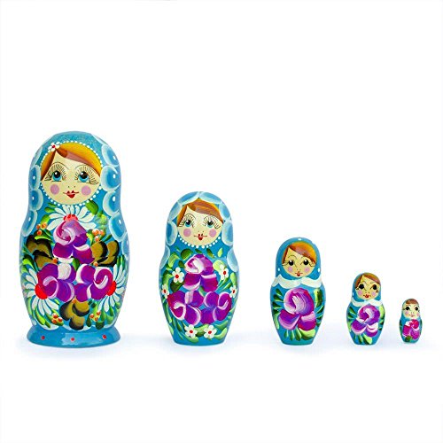 BestPysanky Set of 5 Iris Nesting Dolls 6 Inches