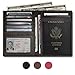 RFID Blocking Leather Passport Holder For Men and Women - Black