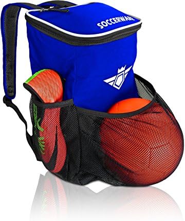 Soccer Backpack with Ball Holder Compartment - for Boys & Girls | Bag Fits All Soccer Equipment & Gym Gear (Black)