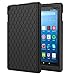 MoKo Case for All-New Amazon Fire HD 8 Tablet (7th Generation, 2017 Release Only) - [Honey Comb Series] Light Weight Shock Proof Soft Silicone Back Cover [Kids Friendly] for Fire HD 8, BLACK