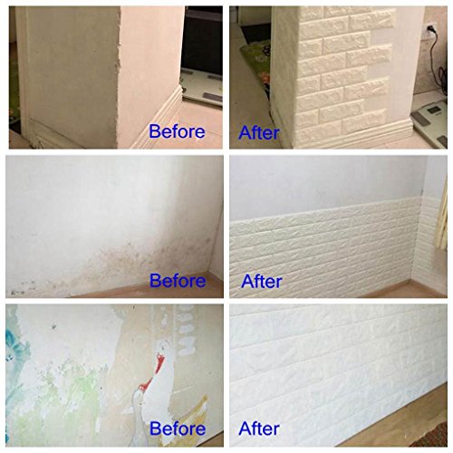 CHMING 20pcs 3D Brick Wall Stickers SelfAdhesive Wallpaper Peel and