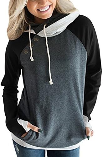 Moliketor Women's Long Sleeve Plus Size Color Block Sweatshirts Hoodies Tops