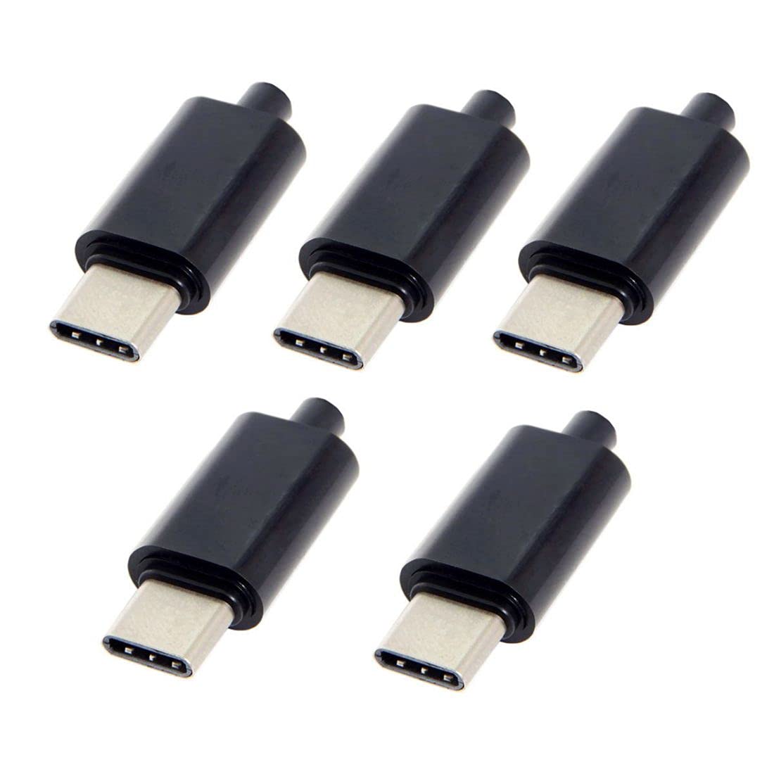 CY DIY 24pin USB 3.1 Type C USB-C Male SMT Type Plug Connector with Black Housing Cover 5pcs