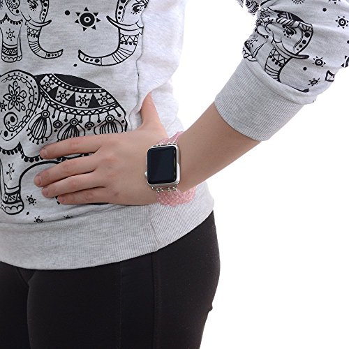 Rose Quartz Apple Watch Band 42mm - 38mm / Apple Watch Strap, iWatch Band Accessories, iWatch Strap Adapter, No-clasp, Stretch Fit - Thumbnail 3