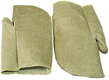 Zetex Plus Unlined Cuffless 1300°F High Temperature Heat Resistant Cover Mittens (2 Pairs)
