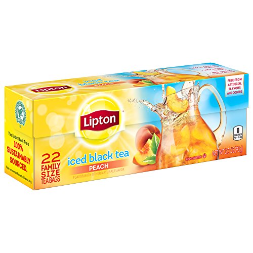 Lipton Family Black Iced Tea Bags Peach 22 count, pack of 6 Pricepulse