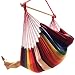 Large Brazilian Hammock Chair by Hammock Sky - Cotton Weave - Extra Long Bed - Hanging Chair for Yard, Bedroom, Porch, Indoor/Outdoor (Hot Colors)