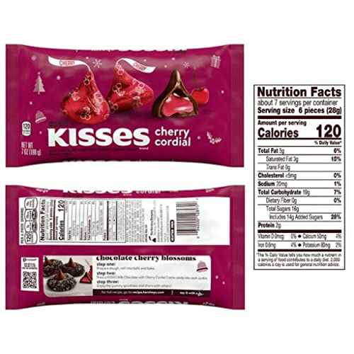 Hersheys Cherry Cordial Kisses Limited Edition Christmas Candy Pack