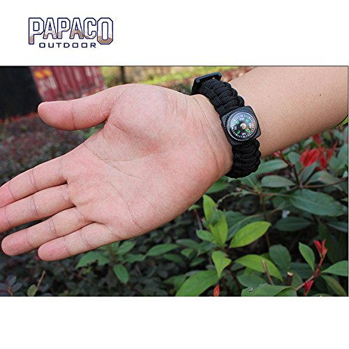 ROADTEC Outdoor Emergency Survival Bracelet Pointing Guide Bracelet, Compass for Hiking (Black)