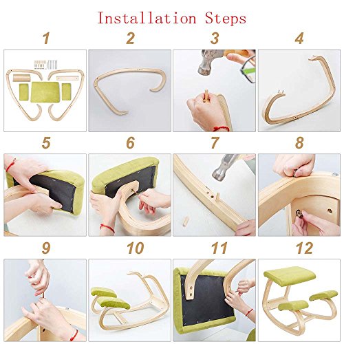 image for Seeutek Ergonomic Kneeling Chair Beech Wood Office Chair - Perfect for