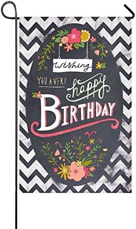 Baocnber Holiday Decor Outdoor House Flag- Wishing You A Very Happy Birthday 28x40 Inch Double Sided Garden Flag
