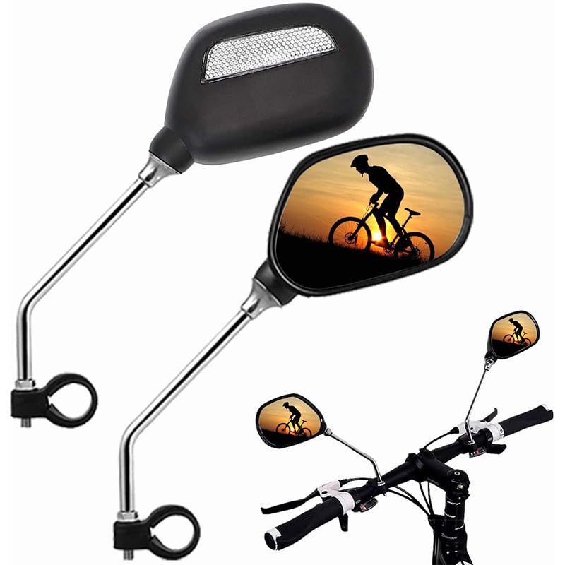 Photo 1 of Bike Mirrors, 2Pcs Bicycle Large Wide Angle 360°Adjustable -Bicycle Mirrors for Handlebar 22-26mm, for Mountain Road Bike Motocycle