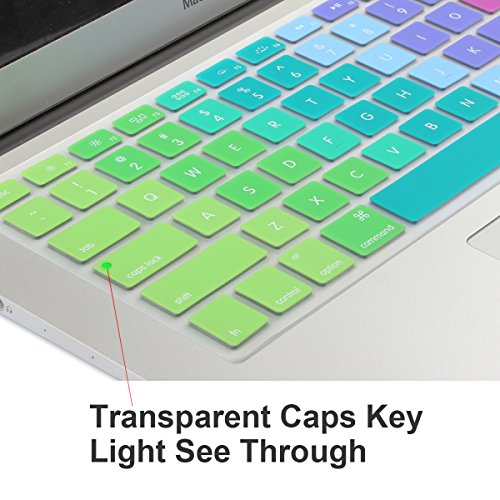 Batianda New Ombre Color Keyboard Cover Protector Silicone Skin for MacBook Air 13" MacBook Pro 13" 15" 17" (with or w/Out Retina Display) - Rainbow