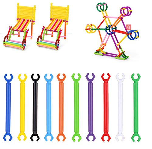 Auch 500pcs Construction Building Blocks Set Learning STEM Toy Children DIY Interlocking Magic Sticks 3D Geometry Shapes Educational Stacking Puzzle Toys with Storage Box for Boys Girls - Thumbnail 5