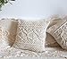 Mkono Throw Pillow Cover Macrame Cushion Case (Pillow Inserts Not Included) Set of 2 Decorative Cover for Bed Sofa Couch Bench Boho Home Decor,17 Inches