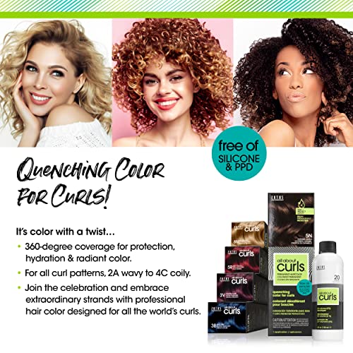 All About Curls Permanent Hair Color Dye & Creme Developer 20 Volume