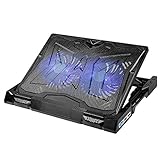 AUKEY Laptop Cooling Pad, Laptop Cooler with 5-Level Height Setting, Adjustable Fan Speed, 2 USB Ports and 2 Fans for Laptop Up to 17
