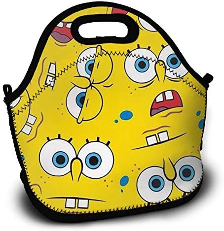 DUSDHJ Spongebob Squarepants Portable Carry Insulated Lunch Bag for Outdoor Travel Picnic Reusable Lunch Tote Bags