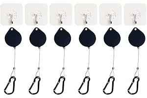 (6 Pack) Orzero VR Cable Management Compatible for Quest 2, Quest, Rift S, Valve Index, HTC Vive, Sony PlayStation or Other Wired VR Games Retractable with Lanyards and Adhesive Hooks