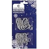 Elevate Essentials Swirl Hooks - Silver Decorative Ornament Hangers, Metal Wire Hanging Hooks, 40 ct