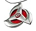 FanC, Unisex Naruto Cosplay Silvery Red Sharingan Pendant Black Rope Necklace