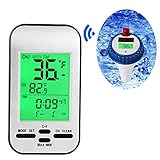 Yowosmart Professional Wireless Pool Thermometer Floating Solar Powered Thermometer for Pool, Spa, Bathtub and fishpond