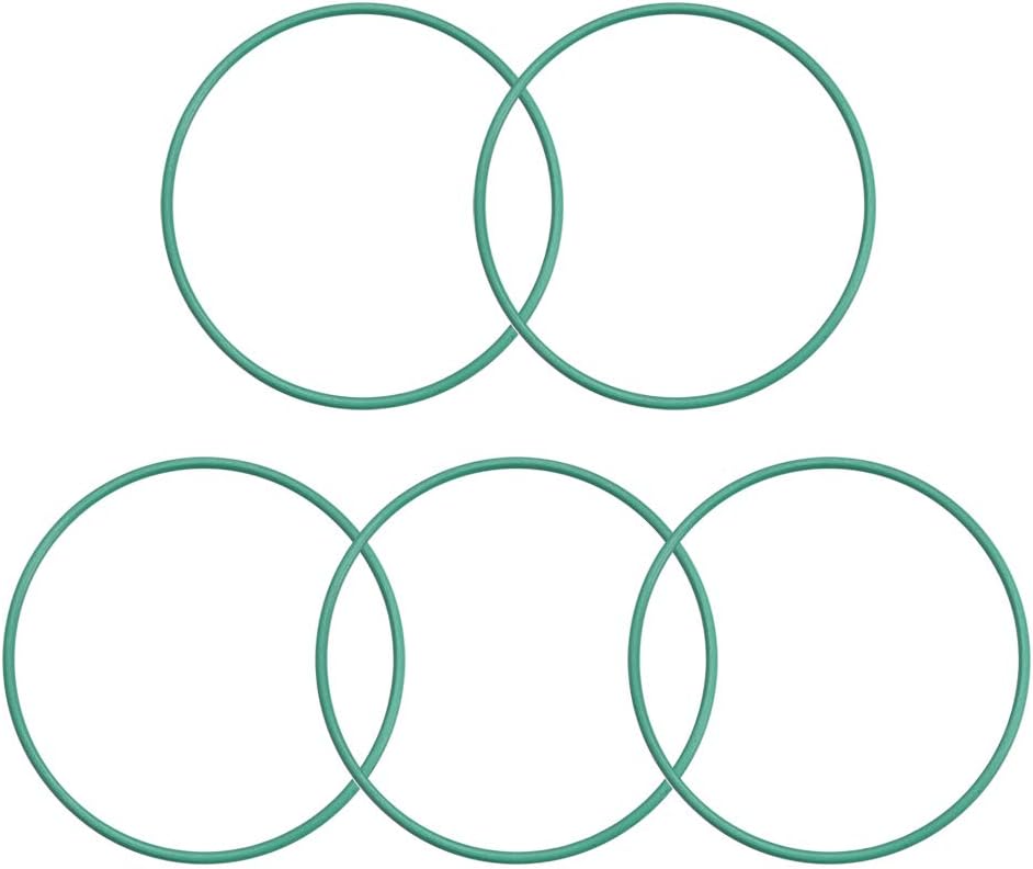 sourcing map Fluorine Rubber O-Rings, 27mm OD 25mm ID 1mm Width FKM Seal Gasket for Machinery Plumbing Green, Pack of 5