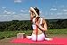 QELL Yoga Starter Kit - Durable Yoga Mat with Carry Strap, 2 Eco-Friendly Balance Blocks and Extension Strap – Set of A Nonslip, Comfortable Exercise Mat and Workout Gear for Men and Women, Raspberry
