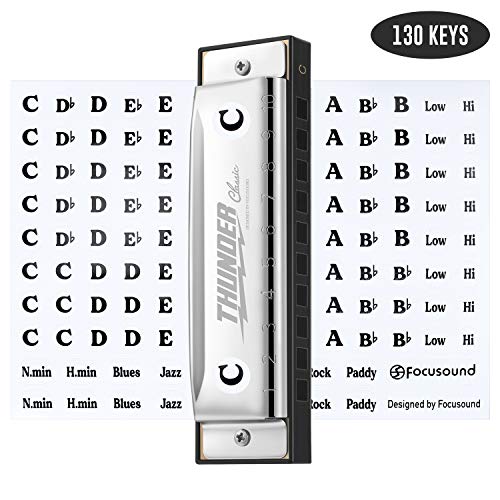 Focusound Harmonica Key Label Stickers 130