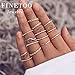 FINETOO 14 PCS Simple Knuckle Midi Ring Set Multi Size for Women/Girl CZ Finger Stackable Rings Set Jewelry Friendship