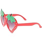 Abaodam Hawaiian Sunglasses - Girls Funny Strawberry Fruit Sunglasses Cute Strawberry Shape for Toddlers Kids Women Party Prom Accessories