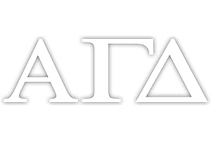Pro-Graphx Alpha Gamma Delta Greek Sorority Sticker Decal, 2.5 Inches Tall, White