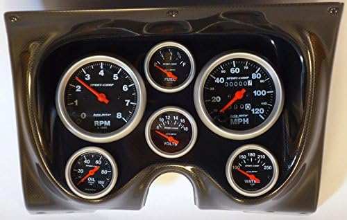 Classic Dash 110-67-50044 Camaro Carbon Dash Carrier Panel w/ Auto Meter Sport Comp Mechanical Guage
