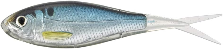 LIVE TARGETLiveTarget, Skip Shad Soft Jerkbait Freshwater Lure, 4 1/4" Length, 5/8 oz, Variable Depth, Silver/Blue, Package of 1
