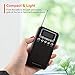 AM FM Portable Pocket Transistor Radio, Battery Operated Digital Alarm Clock Radio with 3.5mm Headphone Jack