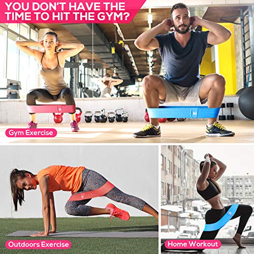 Resistance Exercise Bands for Legs and Butt, Booty Bands Wide Workout Bands Hip Band for Women and Men, Glute or Squat Workout Wide Stretching Gym Bands(2019 Upgraded)