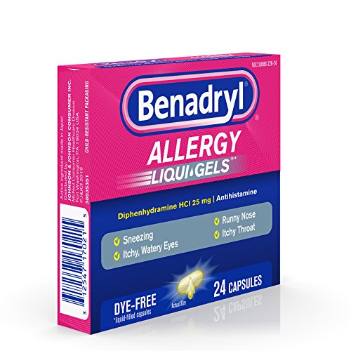 Benadryl LiquiGels Antihistamine Allergy Medicine & Cold Relief, Dye