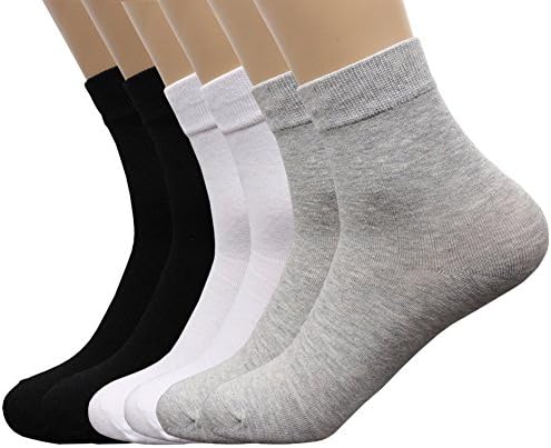 LifeWheelMen Business Breathable Cotton Casual Athletic Dress Running Sports Cozy Four Seasons Mid Calf Socks 6 Pair