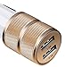 KWE 2.1A / 24W 2-Port Titanium Car Charger for iPhone 6 / 6S Plus / 5S / 5 / 4, iPad, Ipod, Samsung Galaxy, Smart Phones, Tablets (GOLD)
