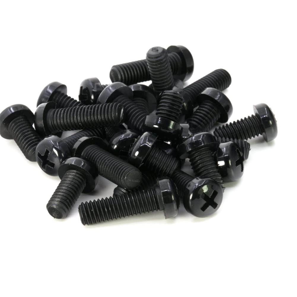 CONPHERON Nylon Screws Phillips Cross Round Head Machine Screws Bolts Black Plastic Insulated Screws M8x10 mm,40 pcs โ image 1