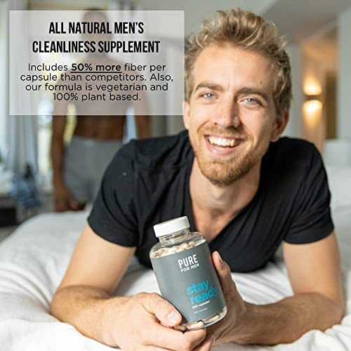 Pure for Men Original Cleanliness Stay Ready Fiber Supplement, 60 Vegan Capsules Helps Promote