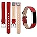 iGK Leather Replacemnt Bands Compatible for Fitbit Alta and Fitbit Alta HR, Genuine Leather Wristbands with Stainless Steel Buckle Red