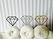 Glitter Diamond Cupcake Toppers Silver Party Cupcake Decorations for Wedding | Engagement | Bridal Shower | Birthday | Graduation | Baby & Expecting Party Dessert Decorations Topper, Pack of 50