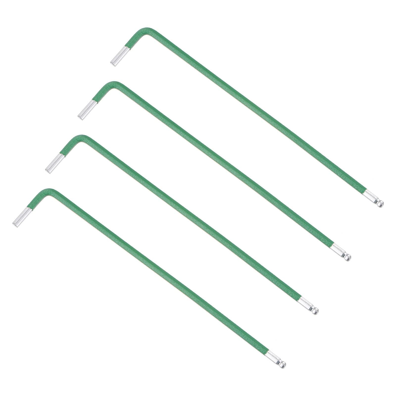 TOP-VIGOR 4Pcs 2.5mm Ball End Hex Key Wrench, L Shaped Long Arm Ball Point Hexagon Keys Allen Key for Household DIY, Professional Machine Repairing