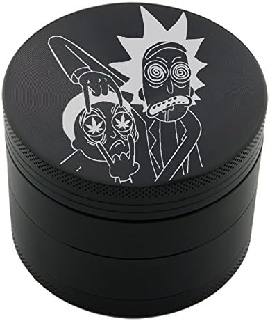 Rick-Morty Laser Etched Design 4pcs Large Size Herb Grinder With FREE Scraper Item # ETCH-G010918-1