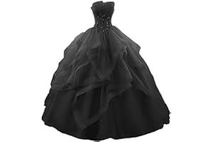 Fair Lady Prom Dress Long Ruffles Ball Gown Quinceanera Dresses Strapless Lace Tulle Beaded Princess Evening Dress