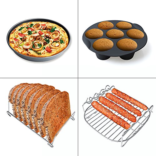 XL Air Fryer Accessories XL for Gowise Philips Cozyna, Set of 6, Fit for All 4.5QT, 5.3QT-5.8QT Airfryer