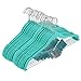 24 Pack Adult Clothes Velvet Hangers with Clips Teal Ultra Thin No Slip 17